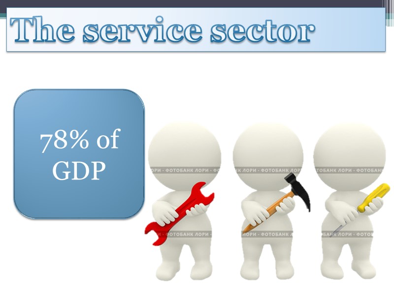 The service sector 78% of GDP
